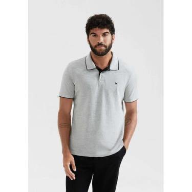 Imagem de Camisa Polo Básica Masculina Em Piquet Com Bordado Cinza XG Hering