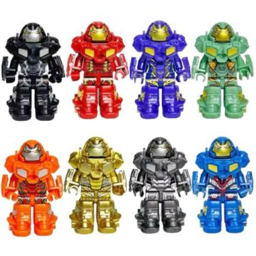 Imagem de Kit 8 bonecos homem de ferro blocos de montar brinquedos  - jully