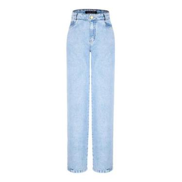 Imagem de Calça jeans wide lag 100% algodão - Aline Vervan