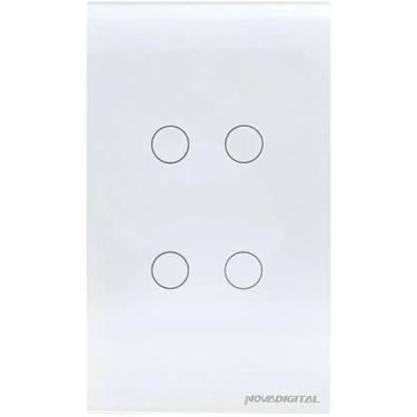Imagem de Interruptor Inteligente ZigBee NovaDigital 4 Teclas Botões Touch Compa