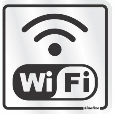 Imagem de Placa Sinalizacao Aluminio 15X15 ''Internet Wi-Fi'' 120Bc - SINALIZE