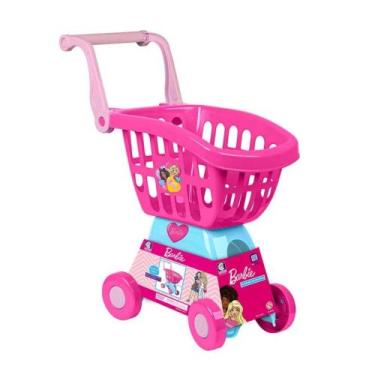 Imagem de Brinquedo Carrinho de Compras Barbie Chef 50cm Brincando de ir ao Merc