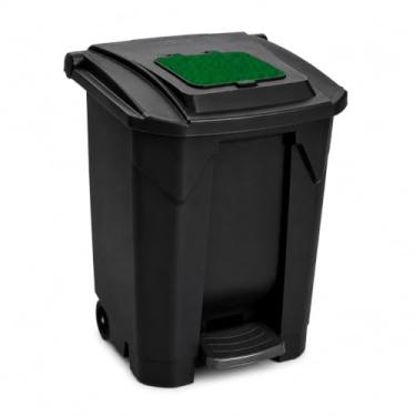 Imagem de LIXEIRA 60LTS PRETA C/RODA PEDAL TAMPA CLICK