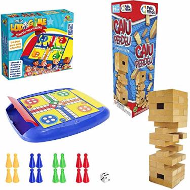 Imagem de JOgo caiu perdeu torre madeira e jogo ludo