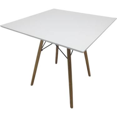 Imagem de Mesa Jantar Quadrada 90cm MDF Eiffel Charles (Branco)