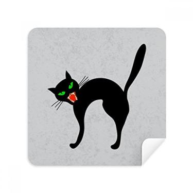 Imagem de Limpador de tela de camurça para óculos de Halloween gato preto assustador, pacote com 2