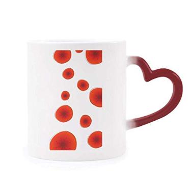 Imagem de Caneca abstrata vermelha com estampa de flores, pintura artística sensível ao calor, caneca de grés que muda de cor vermelha