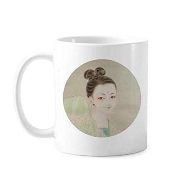 Imagem de Caneca de pintura de beleza tradicional chinesa verde cerâmica copo de porcelana café louça