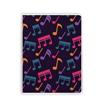 Imagem de Caderno de notas musicais coloridas, capa de chiclete, capa macia, diário