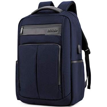 Imagem de Mochila de ombro masculina impermeável de pano oxford mochila para laptop de negócios mochila de descompressão, material de náilon à prova d'água e resistente ao desgaste