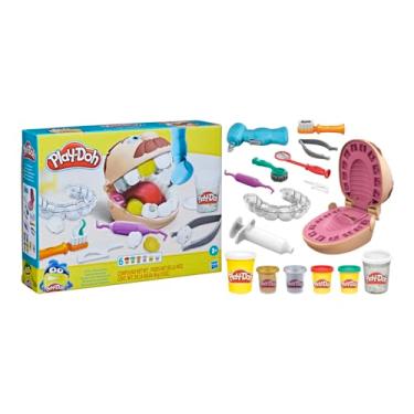 Imagem de Play-Doh Conjunto de Massinha Brincando de Dentista, kit com massa de modelar e acessórios, para crianças acima de 6 anos