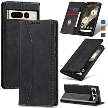 Imagem de Jasonyu Flip Carteira Capa para Google Pixel 7 Pro 5G,Capinha Folio Magnética de Couro com Suporte para Cartão,Suporte para Chute - Protetora Durável de TPU à Prova de Choque para Telefone,Preto
