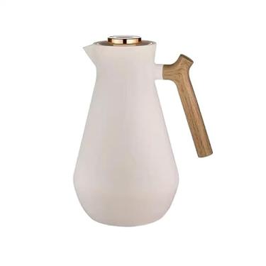 Imagem de Garrafa térmica de café isolada 1,45 L vidro térmico de alta qualidade bule de bile vermelha bule de chá térmica de café para casa, escritórios, restaurantes térmica a vácuo (cor: branco)