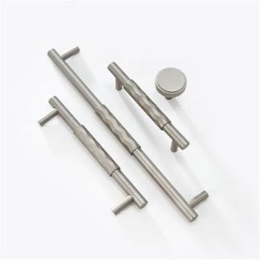 Imagem de Puxadores de móveis de latão martelado fosco níquel escovado armário guarda-roupa caixa de sapato gaveta armário redondo t botões de barra, l3117, x, sn, china