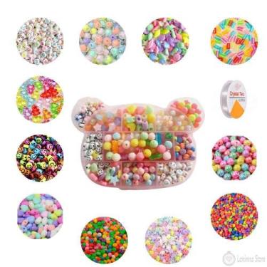 Imagem de Kit Miçangas Montagem De Bijuterias Infantil Urso 440 Peças - Lns