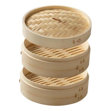 Imagem de Cesta De Vapor De Bambu, Utensílios De Cozinha Para Cozinhar Steamer