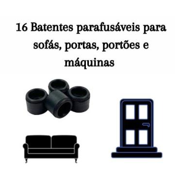 Imagem de Kit 16 Unidades Batente Batedor Parafusável Sapata Porta/Sofá/Máquina 