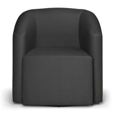 Imagem de Kit 2 Poltronas Stella Max material sintético Preto Base Giratória - D