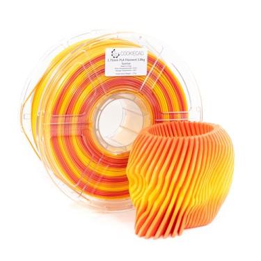 Imagem de Cookiecad Filamento Sunrise, Filamento de Impressora 3D Pla, Filamento Multicolor, Pla Rosa, Pla Laranja, Filamento de Transição Arco-Íris Rosa A Laranja A Amarelo, 1,75Mm, 1Kg