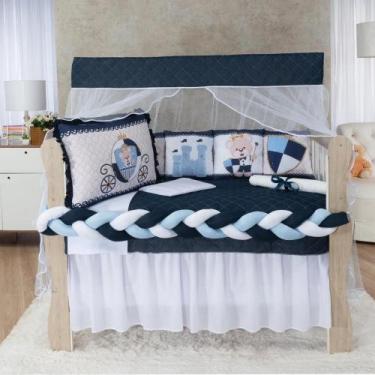 Imagem de Kit Berço Padrão Sublimado Almofadinha 12 Peças Americano Enxoval Comp
