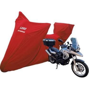 Imagem de Capa Proteger Moto Bmw F650 Gs Com Top Case Bagageiro - Mz, Vermelha