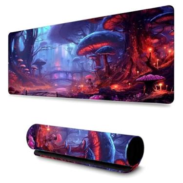 Imagem de Mouse Pad Gamer Profissional Desktop Confortavél Anti Derrapante 70x35 - Mushroom Forest