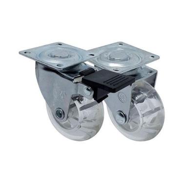Imagem de Kit 2 un roda rodízio giratório freio gel 2 pol 50mm móveis - AJAX