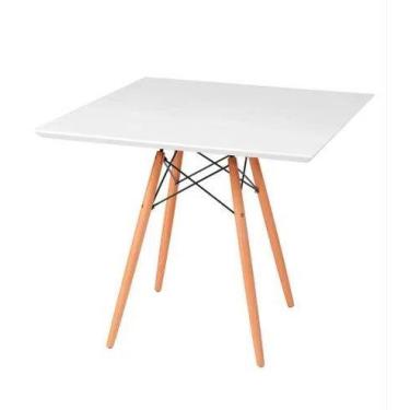 Imagem de Mesa de Jantar Quadrada Eiffel 90cm MDF Charles Eames - Branco - Decor
