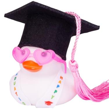 Imagem de MuMyer Enfeites De Carro Pato Borracha Para Formatura, Decoração Painel Presente Com Mini Óculos Sol, Chapéu Formatura E Faixa (G4)