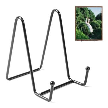 Imagem de Bilillo Pacote Com 2 Suportes Para Pratos De 4,5" Exposição, Estrutura Ferro Preto, Prato Decorativo Quadros Pequenos, Bandeja, Livro, Cavalete Fotos, Arte Mesa