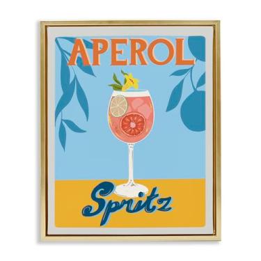 Imagem de Stupell Industries Tropical Aperol Spritz Gold Framed Floater Canvas Wall Art Design por Jo Reid, 25 x 31