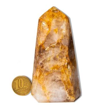 Imagem de Ponta Hematoide Amarelo Natural 8 a 9cm Média 160g Tipo B - Cristaisde