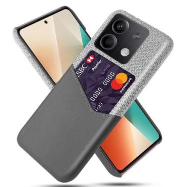 Imagem de Capa para Xiaomi Redmi Note 13,Tela e tampa de couro PU,Antideslizante,360°cobertura completa à prova de choque com 1 slot de cartão atrás,Prevenção de queda-Gray