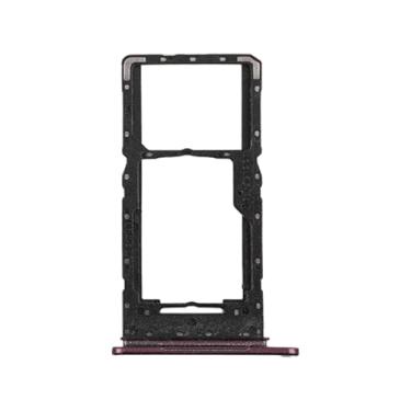 Imagem de BESJMYT Substituição de bandeja de cartão SIM para Samsung Galaxy A14 5G (versão SIM único) - Adaptador de suporte de slot de bandeja de cartão vermelho escuro com ejetor de agulha para A14 5G