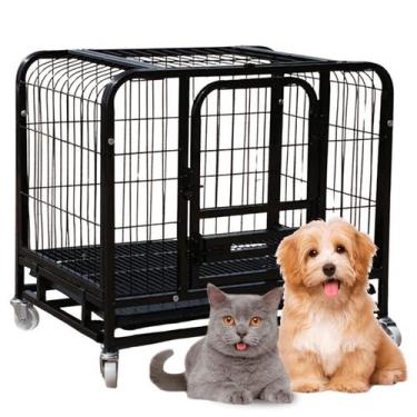 Imagem de Caixa Transporte Cães Gaiola Cachorro Gato Pet Canil Pet Shop Seguro X