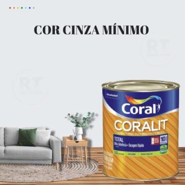 Imagem de Esmalte Sintético Base Água Coral Coralit 800ml Cor Cinza Acetinado p/