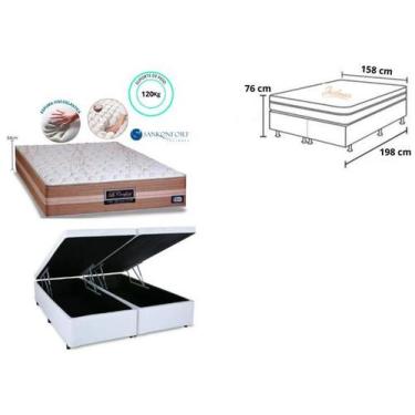 Imagem de Conjunto Cama Box Baú Casal Queen + Colchão Sankonfort Le Confort 158x