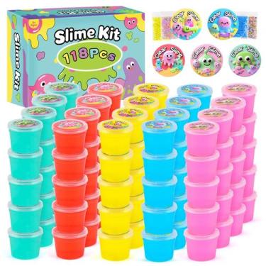 Imagem de Kit Slime Remethsu 118 Clear Crystal com esferas de espuma 30 mL x118