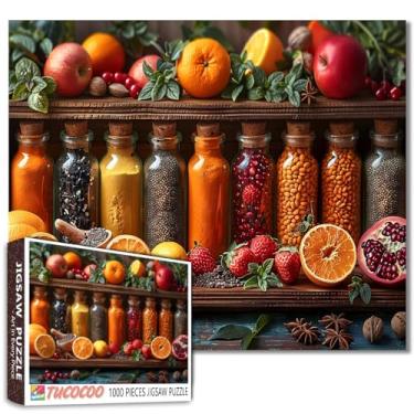 Imagem de Tucocoo Quebra-Cabeça De 1000 Peças Para Adultos, Pintura Especiarias E Frutas, Cozinha Natural, Arte Coloridas, Jogo Atividade Familiar Desafiador, Artesanato Faça Você Mesmo, Decoração Parede
