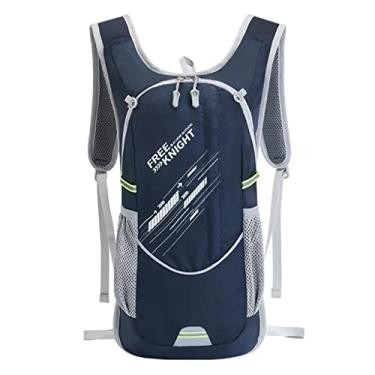 Imagem de Mochila de bicicleta com peso 7L | Pacote de hidratação dobrável | Mochila de ciclismo | Mochila reflexiva para corrida | Homens e mulheres - Azul escuro