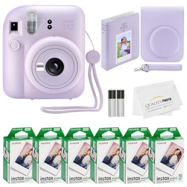 Imagem de Câmera instantânea Fujifilm Instax Mini 12 + 60 papeis fotográficos + acessórios, roxo-lilás