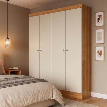 Imagem de Guarda-Roupa Casal Boreal 4 Portas Carvalho e Off White - Mobly