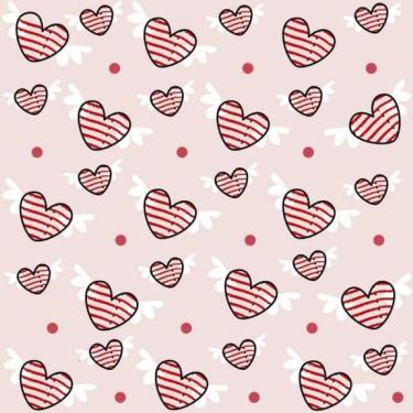 Imagem de Papel De Parede Infantil Corações Com Asas