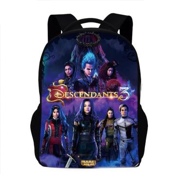 Imagem de Mochila escolar infantil Descendants com impressão 3D Oxford 31x13x42cm