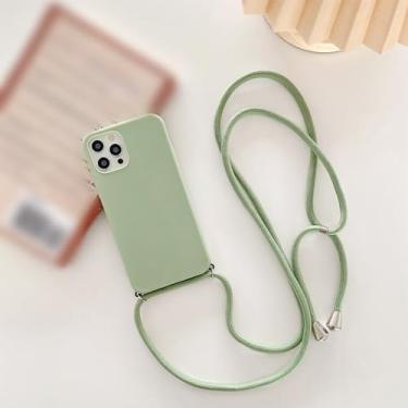 Imagem de Colar crossbody alça cordão capa de telefone para Samsung Galaxy S6 S7 edge S8 S9 S10 Plus S10lite S10e Lite 5G capa macia, verde claro, para S8