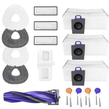 Imagem de Avaenzo Kit de acessórios para aspirador de pó robô Narwal Freo Z10 Ultra/Narwal Freo Z10, 1 escova de rolo principal, 3 sacos de pó, 3 filtros Hepa, 4 esfregões, 4 escovas laterais