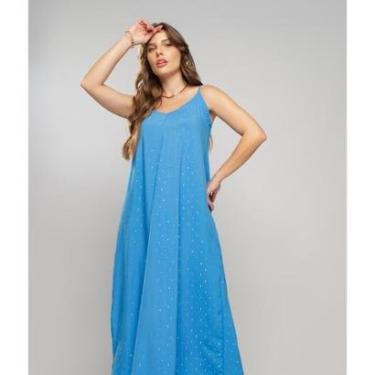 Imagem de Vestido Salvatore Fashion Midi Viscose Lurex Amarração Feminino-Feminino