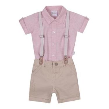 Imagem de Conjunto Social Bebê Menino Camisa Suspensório Paraiso 13962-Masculino