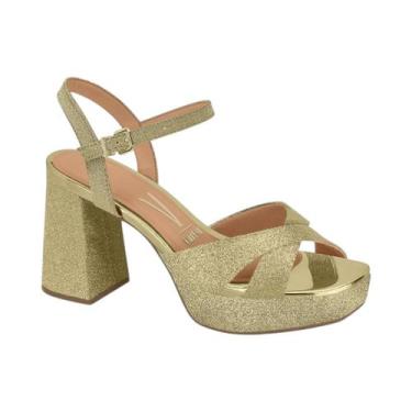 Imagem de Sandalia Feminina Meia Pata Salto Bloco Vizzano 6472.204 - Azul Marinh