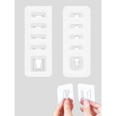 Imagem de Pacote com 5 ganchos adesivos de dupla face, ganchos de parede dupla face, ganchos adesivos para pendurar, ganchos adesivos de acrílico transparente, ganchos autoadesivos para banheiro